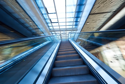 Shopping mall  escalators photo