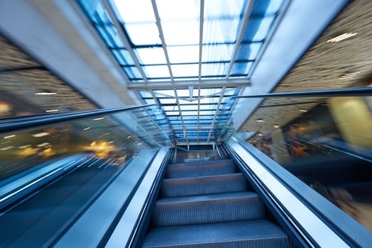 Shopping mall  escalators photo