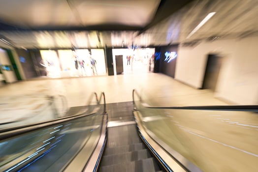 Shopping mall  escalators photo