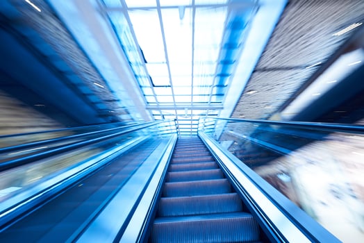 Shopping mall  escalators photo