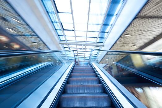 Shopping mall  escalators photo