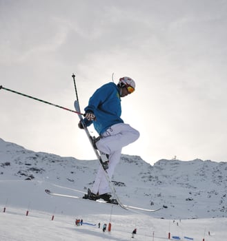 Skier on mountain photo