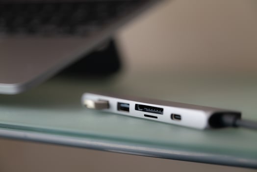 USB C Hub Adapter. Card reader. photo