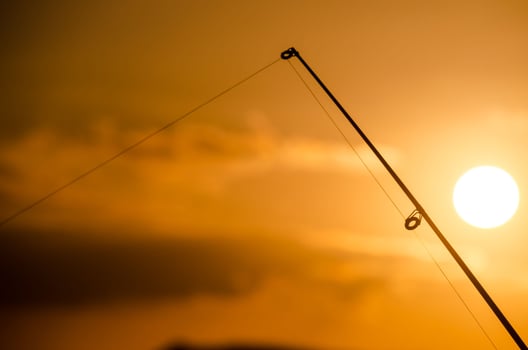 Fishing pole closeup photo