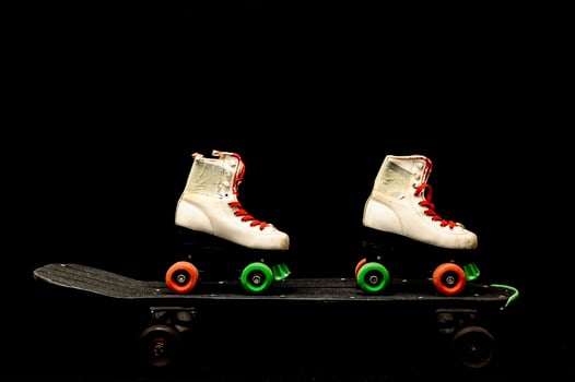Old Used Wooden Skateboard photo