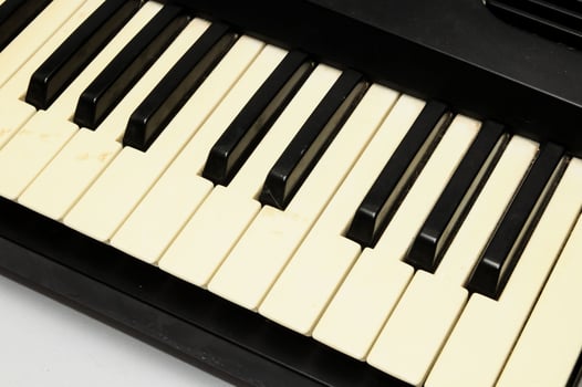 Piano keyboard closeup photo