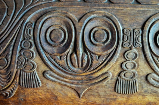 Antique Carved Wood Bas Relief photo
