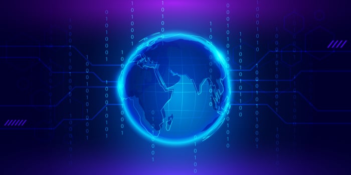 Modern global Technology background with binary photo