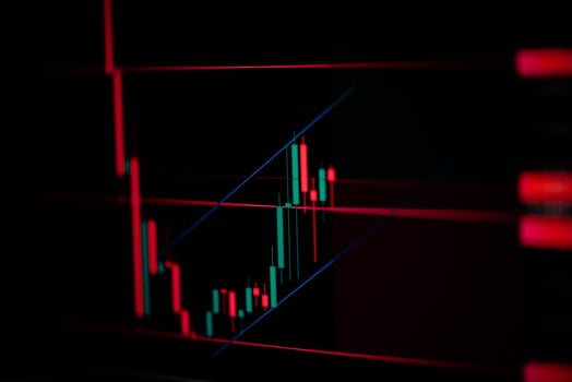 Stock crash market exchange loss trading graph analysis investment indicator business graph charts of financial digital background down stock crisis red price in down trend chart fall photo