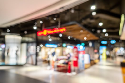 Abstract blurred of department store or shopping center mall, luxury retail department store interior architecture, blurred image for background use photo