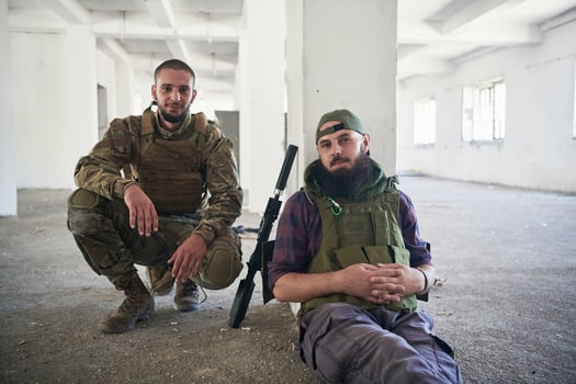 soldier squad team portrait in urban environment photo