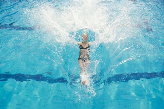 woman relax on swimming pool photo