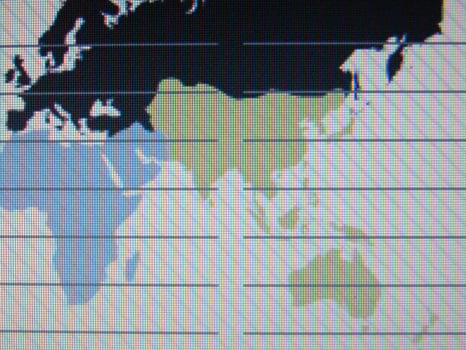 world map macro on tft screen photo