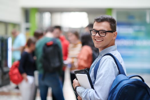 student using modern technology in school photo