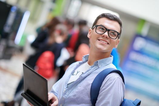 student using modern technology in school photo
