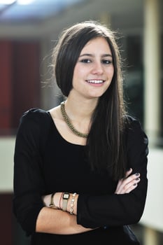 student girl portrait at university campus photo