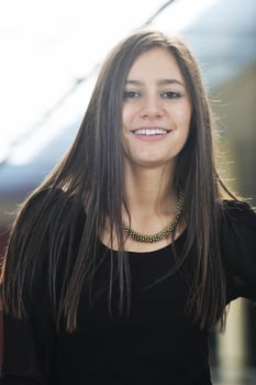 student girl portrait at university campus photo