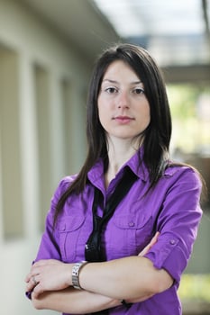 student girl portrait at university campus photo