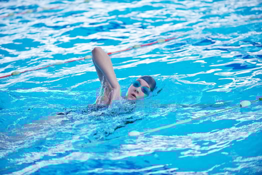 Swimmer in pool photo