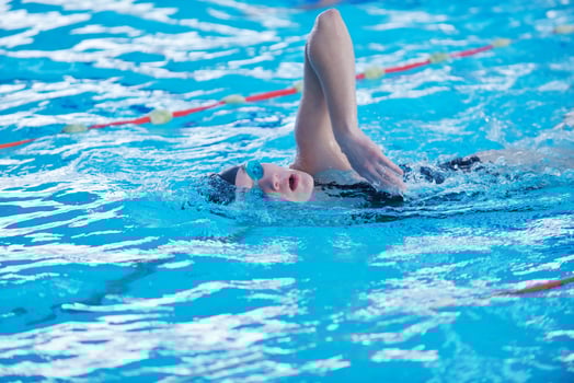 Swimmer in pool photo