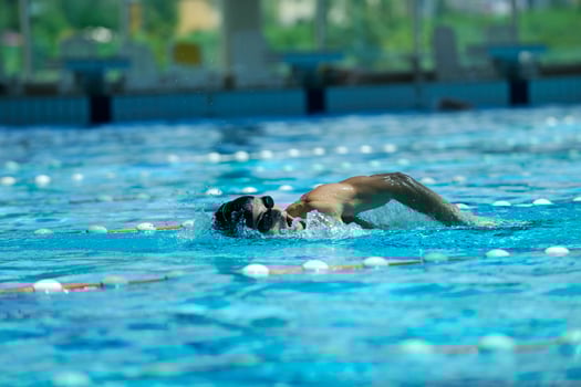 Swimmer in pool photo