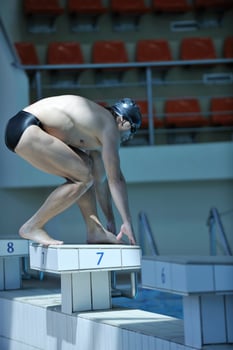 young swimmer ready for start photo