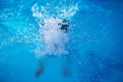 swimmer excercise on indoor swimming poo photo