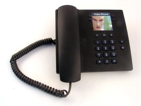 Telephone on white photo