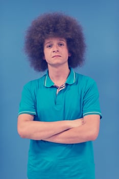 Man with funky hairstyle photo