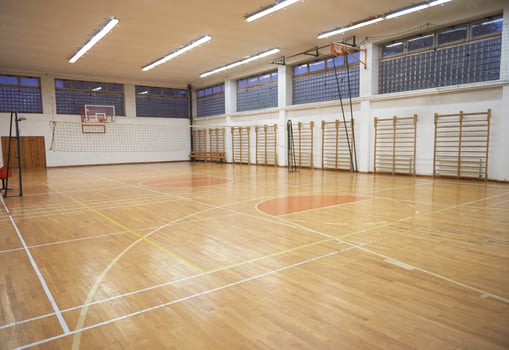 Empty school gym photo