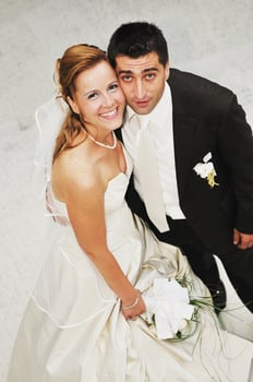 just married portrait photo