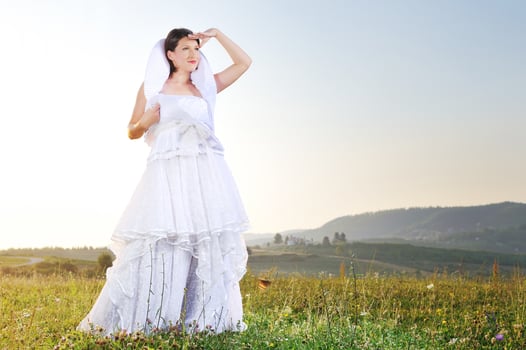 Outdoor bridal portrait photo
