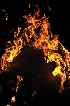 Fire on black photo