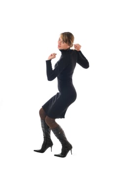 woman in black dress photo