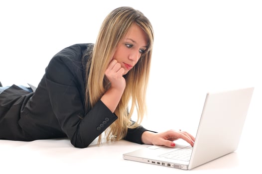 girl work on laptop photo