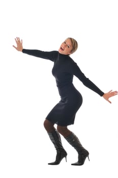 woman in black dress photo