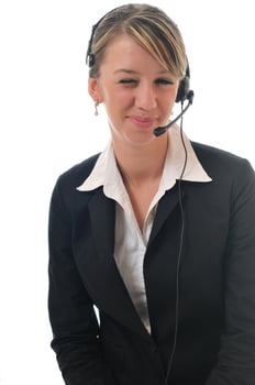 business woman with headset photo