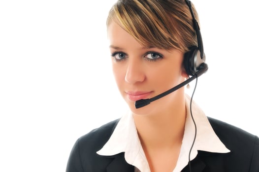 business woman with headset photo