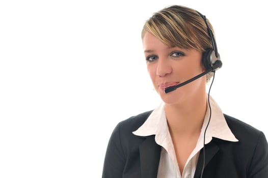 business woman with headset photo