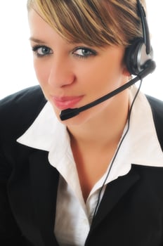 woman with headset photo