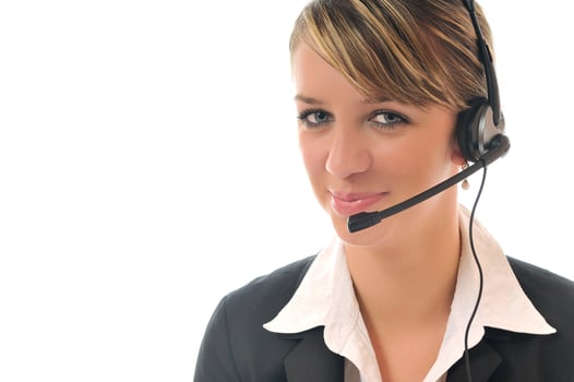 woman with headset photo