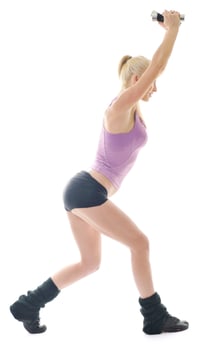 Fitness exercise on white photo