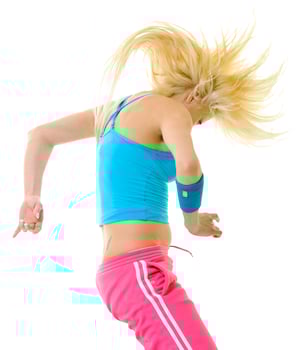 Fitness exercise on white photo