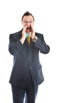 one young businessman isolated photo