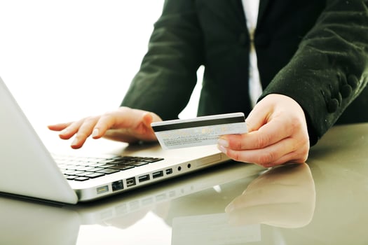business woman making online money transaction photo