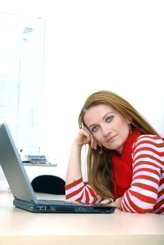 Businesswoman in red photo