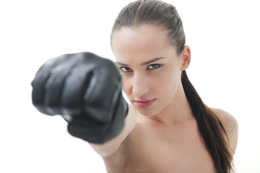 woman with glove photo