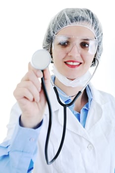 isolated adult woman nurse photo
