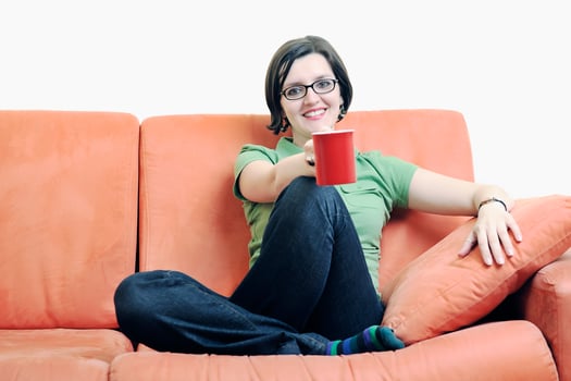 woman drink coffee photo