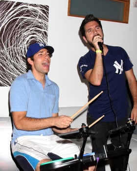 Zachary Levi, Joshua Gomez Chuck Kickoff party presented by Guitar Hero Five Roosevelt Hotel Pool Los Angeles, CA October 10, 2009 photo